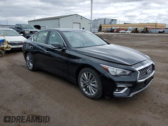 2023 Infiniti Q50 Luxe with VIN JN1EV7BR1PM543584, listed as a Copart auction lot 53582905 with Not provided miles and Clean title. Bid and sale history available at DreamBid. Image 4.
