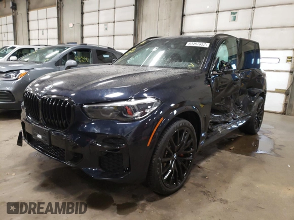 2022 BMW X5 xDrive40i with VIN 5UXCR6C01N9N35258, listed as a Copart auction lot 63497852 with 0 mi miles. Bid and sale history available at carsss.com. Image 2.