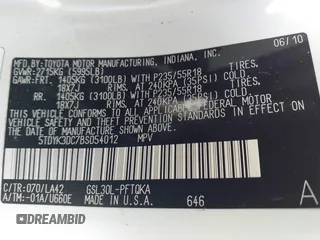 2011 Toyota Sienna XLE AAS with VIN 5TDYK3DC7BS054012, listed as a IAAI auction lot 41752182 with 123,226 mi miles and . Bid and sale history available at DreamBid. Image 9.