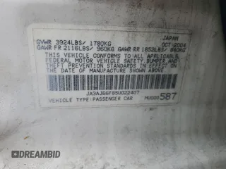 2005 Mitsubishi Lancer with VIN JA3AJ66F85U022407, listed as a Copart auction lot 46524295 with 129,997 mi miles and Salvage Title. Bid and sale history available at DreamBid. Image 12.