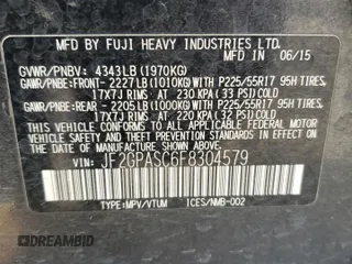 2015 Subaru Crosstrek Limited with VIN JF2GPASC6F8304579, listed as a Copart auction lot 61752685 with 104,697 mi miles and Salvage title. Bid and sale history available at DreamBid. Image 13.