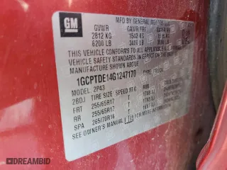 2016 Chevrolet Colorado 4WD Z71 with VIN 1GCPTDE14G1247170, listed as a Copart auction lot 41790795 with 199,316 mi miles and Salvage Title. Bid and sale history available at carsss.com. Image 12.