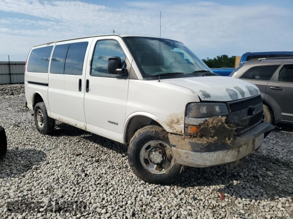 2006 Chevrolet Express Passenger with VIN 1GAHG35U761194114, listed as a Copart auction lot 55985195 with 110,432 mi miles and Salvage title. Bid and sale history available at DreamBid. Image 4.