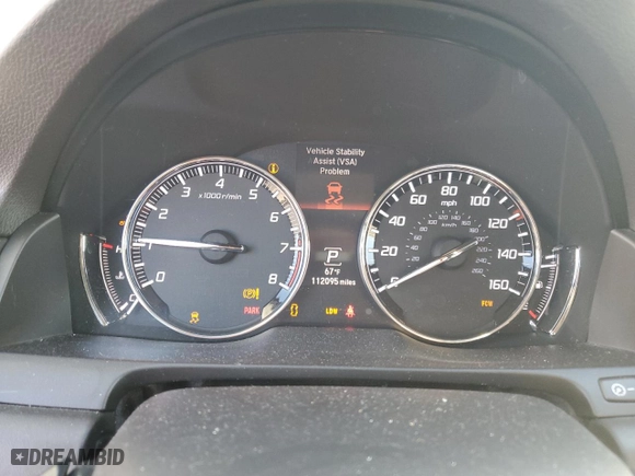 2014 Acura RLX Tech Pkg with VIN JH4KC1F59EC003492, listed as a Copart auction lot 81107054 with 112,095 mi miles and Salvage Title. Bid and sale history available at carsss.com. Image 9.
