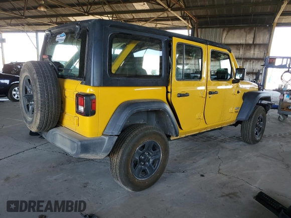 2018 Jeep Wrangler Unlimited Sport z VIN 1C4HJXDG9JW291015, wystawiony jako Copart lot #46114545 z przebiegiem 81 288 mil mil oraz Szkoda całkowita • Salvage title. Historia ofert i sprzedaży dostępna na DreamBid. Obrazek 3.