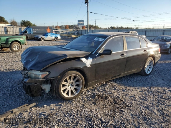 2003 BMW 7 Series 745Li with VIN WBAGN63453DS45114, listed as a Copart auction lot 82700834 with 182,998 mi miles and Salvage Title. Bid and sale history available at carsss.com. Image 1.