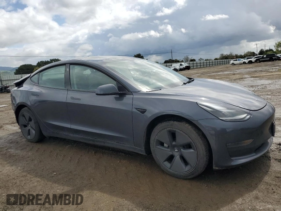 2023 Tesla Model 3 with VIN 5YJ3E1EA8PF677153, listed as a Copart auction lot 51065165 with 27,088 mi miles and Salvage Title. Bid and sale history available at carsss.com. Image 4.