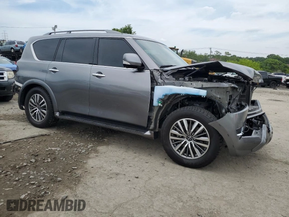 2021 Nissan Armada SL with VIN JN8AY2BA9M9372649, listed as a Copart auction lot 63675084 with 76,450 mi miles and Salvage Title. Bid and sale history available at carsss.com. Image 4.