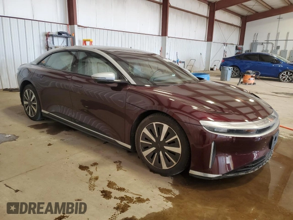 2022 Lucid Air Grand Touring z VIN 50EA1GBA5NA003618, wystawiony jako Copart lot #45682325 z przebiegiem Nie podano mil oraz Szkody całkowita. Historia ofert i sprzedaży dostępna na DreamBid. Obrazek 4.