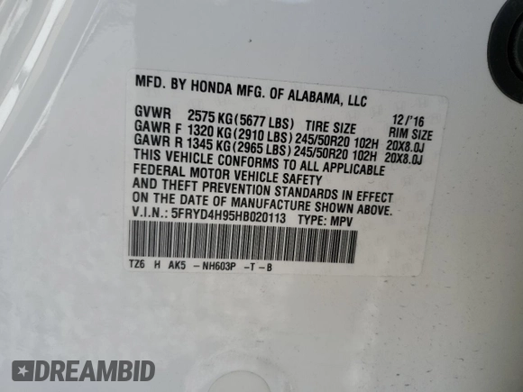 2017 Acura MDX Advance z VIN 5FRYD4H95HB020113, wystawiony jako Copart lot #75801514 z przebiegiem 106 785 mil mil oraz Szkoda całkowita • Salvage title. Historia ofert i sprzedaży dostępna na DreamBid. Obrazek 15.