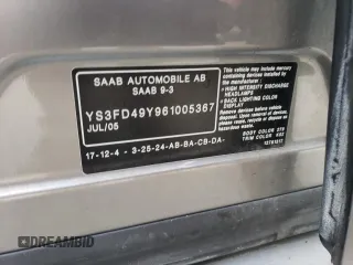 2006 Saab 9-3 z VIN YS3FD49Y961005367, wystawiony jako Copart lot #69326654 z przebiegiem 124 461 mil mil oraz Szkoda całkowita • Salvage title. Historia ofert i sprzedaży dostępna na DreamBid. Obrazek 15.