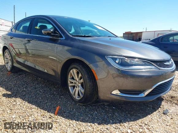 2015 Chrysler 200 Limited with VIN 1C3CCCAB4FN667823, listed as a IAAI auction lot 41814111 with 107,514 mi miles. Bid and sale history available at carsss.com. Image 1.