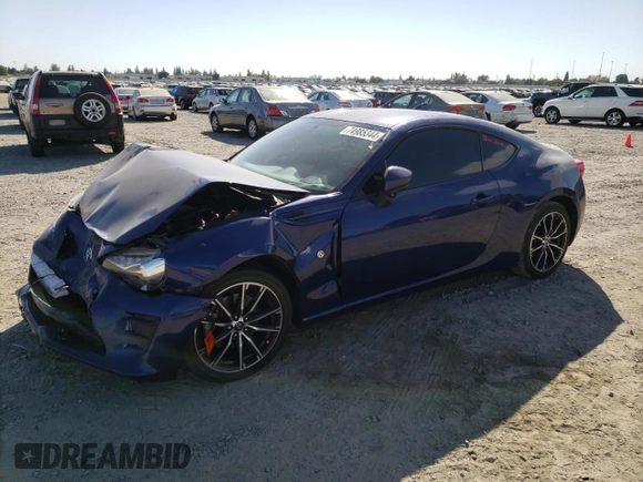 2017 Toyota 86 with VIN JF1ZNAA17H8708822, listed as a Copart auction lot 74985344 with 71,808 mi miles and Salvage Title. Bid and sale history available at carsss.com. Image 1.