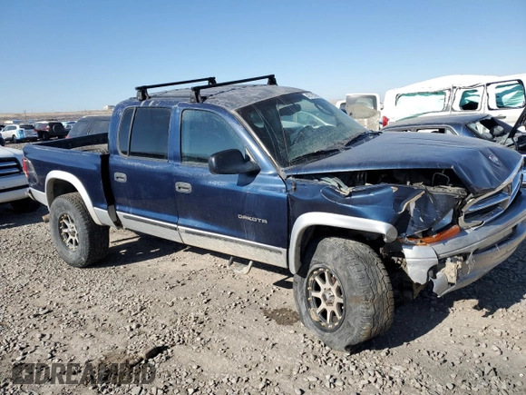 2002 Dodge Dakota SLT with VIN 1B7HG48N22S646167, listed as a Copart auction lot 42716735 with 184,598 mi miles and Salvage Title. Bid and sale history available at carsss.com. Image 4.