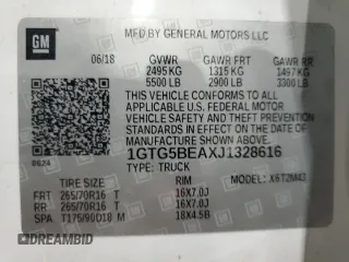 2018 GMC Canyon 2WD with VIN 1GTG5BEAXJ1328616, listed as a Copart auction lot 87008144 with 92,603 mi miles and Salvage Title. Bid and sale history available at carsss.com. Image 12.