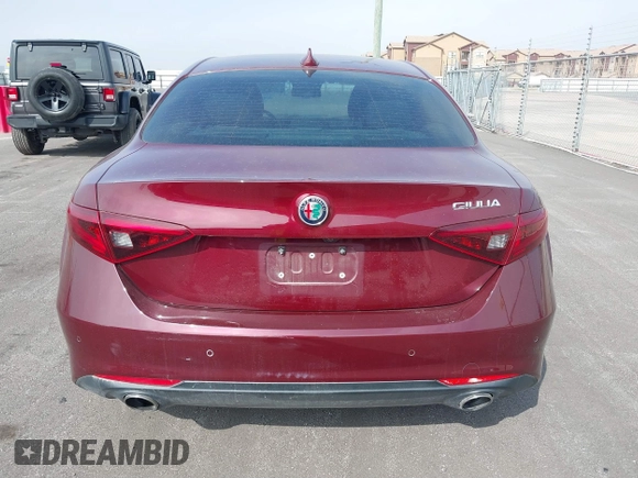 2018 Alfa Romeo Giulia with VIN ZARFAEBN8J7566581, listed as a IAAI auction lot 41524224 with 56,863 mi miles. Bid and sale history available at carsss.com. Image 16.