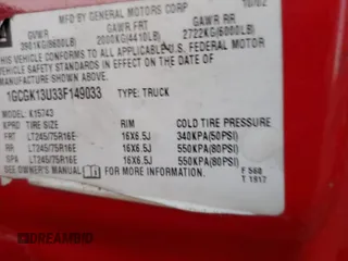 2003 Chevrolet Silverado 1500HD LS z VIN 1GCGK13U33F149033, wystawiony jako Copart lot #80971944 z przebiegiem Nie podano mil oraz Szkoda całkowita • Salvage title. Historia ofert i sprzedaży dostępna na DreamBid. Obrazek 14.
