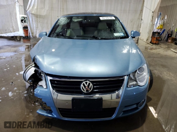 2007 Volkswagen Eos 2.0T with VIN WVWFA71F27V016605, listed as a Copart auction lot 42120195 with 110,788 mi miles and Salvage Title. Bid and sale history available at DreamBid. Image 5.