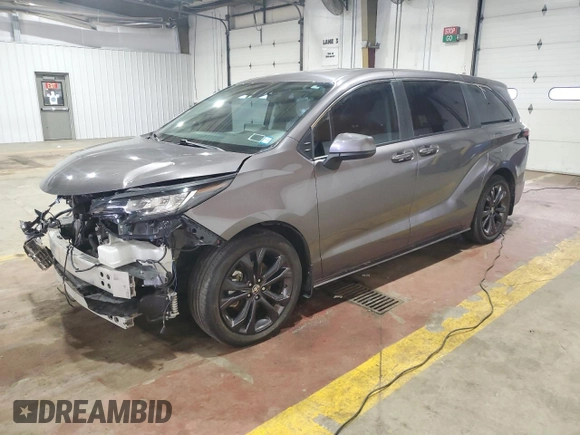 2023 Toyota Sienna LE with VIN 5TDKRKEC9PS153691, listed as a Copart auction lot 46716075 with 54,966 mi miles and Salvage Title. Bid and sale history available at carsss.com. Image 1.