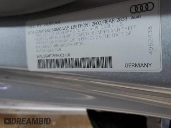 2016 Audi A7 3.0 Prestige with VIN WAU2GAFC8GN002116, listed as a Copart auction lot 40083493 with 75,804 mi miles. Bid and sale history available at carsss.com. Image 12.