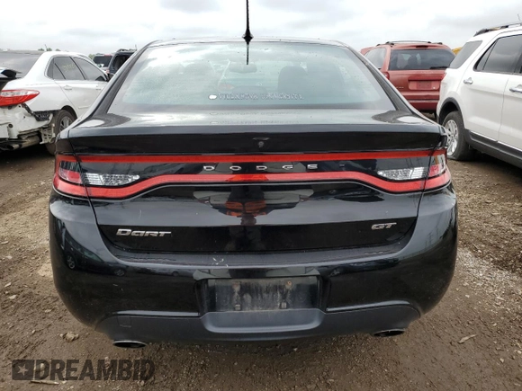 2014 Dodge Dart GT with VIN 1C3CDFEB2ED914446, listed as a Copart auction lot 58241365 with 62,688 mi miles and Salvage title. Bid and sale history available at DreamBid. Image 6.