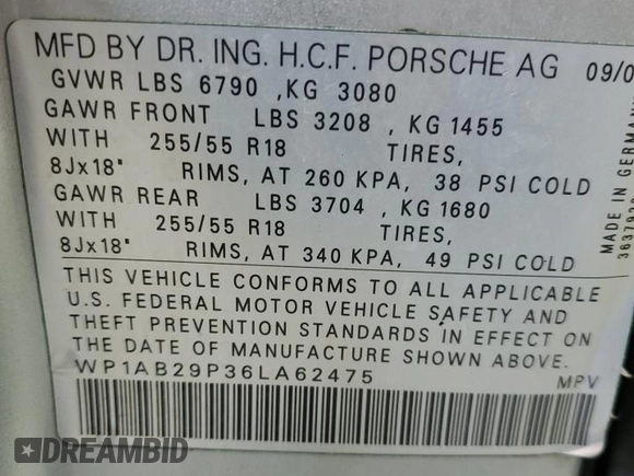 2006 Porsche Cayenne S z VIN WP1AB29P36LA62475, wystawiony jako Copart lot #53985695 z przebiegiem 211 588 mil mil oraz Czysty tytuł • Clean title. Historia ofert i sprzedaży dostępna na DreamBid. Obrazek 13.