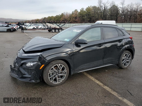 2023 Hyundai Kona N Line with VIN KM8K3CA36PU944250, listed as a Copart auction lot 42755615 with 16,417 mi miles and Salvage Title. Bid and sale history available at carsss.com. Image 1.