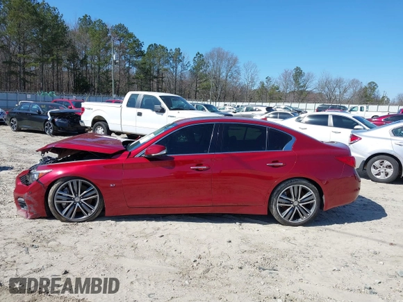 2015 Infiniti Q50 Premium with VIN JN1BV7AP6FM339042, listed as a IAAI auction lot 41645935 with 109,439 mi miles. Bid and sale history available at carsss.com. Image 13.