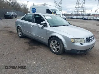 2002 Audi A4 3.0L with VIN WAULT68E12A157442, listed as a IAAI auction lot 41867304 with 124,185 mi miles. Bid and sale history available at carsss.com. Image 1.