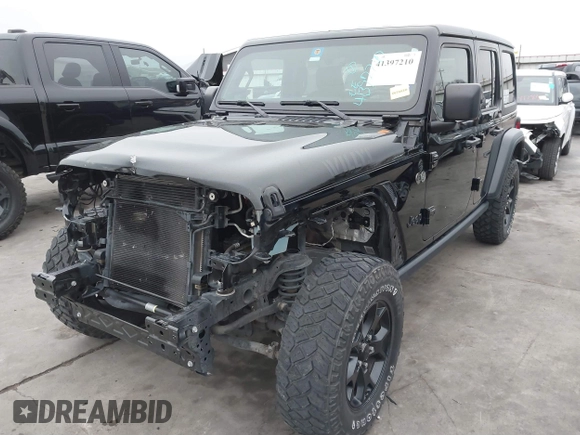 2021 Jeep Wrangler Unlimited Sport S with VIN 1C4HJXDG1MW856944, listed as a IAAI auction lot 41397210 with 39,471 mi miles. Bid and sale history available at carsss.com. Image 20.
