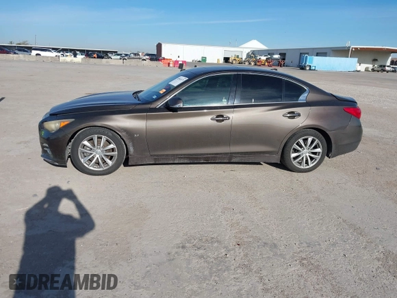 2014 Infiniti Q50 with VIN JN1BV7AP8EM683390, listed as a IAAI auction lot 40941679 with 154,408 mi miles. Bid and sale history available at carsss.com. Image 15.