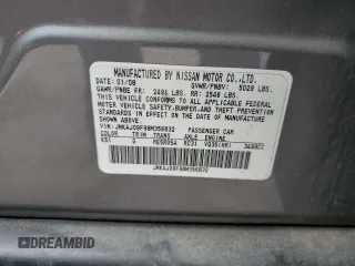 2008 Infiniti EX Journey with VIN JNKAJ09F98M356832, listed as a Copart auction lot 49654795 with 171,367 mi miles and Salvage title. Bid and sale history available at DreamBid. Image 13.