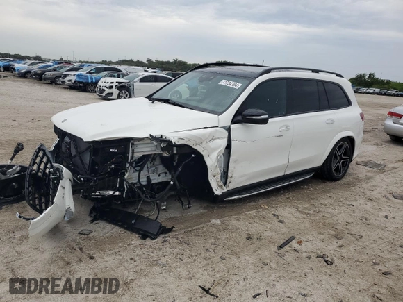 2024 Mercedes-Benz GLS 450 with VIN 4JGFF5KE8RB270203, listed as a Copart auction lot 71734394 with 27 mi miles and Salvage Title. Bid and sale history available at DreamBid. Image 1.