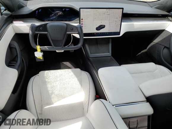 2022 Tesla Model S Plaid with VIN 5YJSA1E69NF460808, listed as a Copart auction lot 48766764 with 12,836 mi miles and Salvage Title. Bid and sale history available at DreamBid. Image 8.