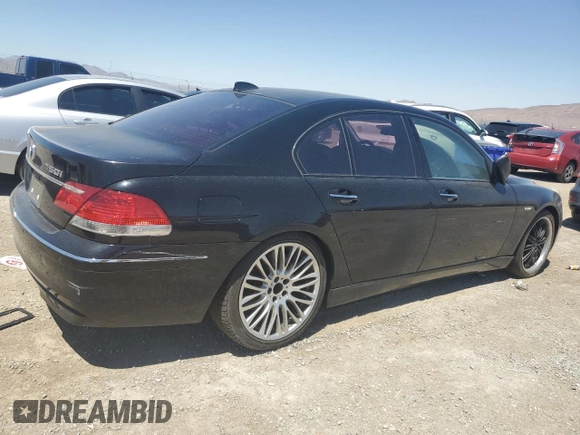 2008 BMW 7 Series 750i with VIN WBAHL835X8DT13297, listed as a Copart auction lot 61523864 with Not Provided miles and Salvage Title. Bid and sale history available at DreamBid. Image 3.