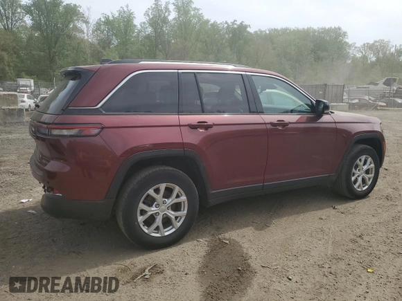 2023 Jeep Grand Cherokee Limited with VIN 1C4RJHBGXPC523600, listed as a Copart auction lot 54661555 with 42,933 mi miles and Salvage title. Bid and sale history available at DreamBid. Image 3.