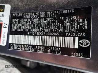 2015 Toyota Camry XLE with VIN 4T1BF1FKXFU096965, listed as a Copart auction lot 48549895 with 138,631 mi miles and Salvage Title. Bid and sale history available at carsss.com. Image 12.