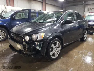 2014 Chevrolet Sonic LTZ with VIN 1G1JE5SB6E4223900, listed as a Copart auction lot 45587225 with 150,336 mi miles and Salvage Title. Bid and sale history available at carsss.com. Image 1.