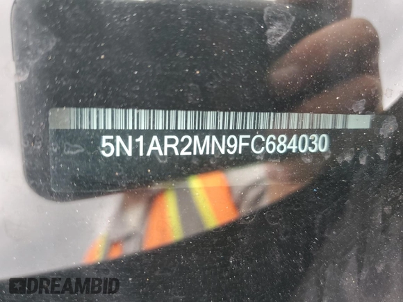 2015 Nissan Pathfinder Platinum with VIN 5N1AR2MN9FC684030, listed as a Copart auction lot 59079065 with 118,352 mi miles and Salvage title. Bid and sale history available at DreamBid. Image 14.