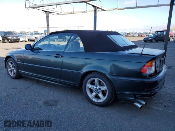 2003 BMW 3 Series 325Ci with VIN WBABS33423JY44040, listed as a Copart auction lot 88942165 with 162,105 mi miles and Salvage Title. Bid and sale history available at carsss.com. Image 2.