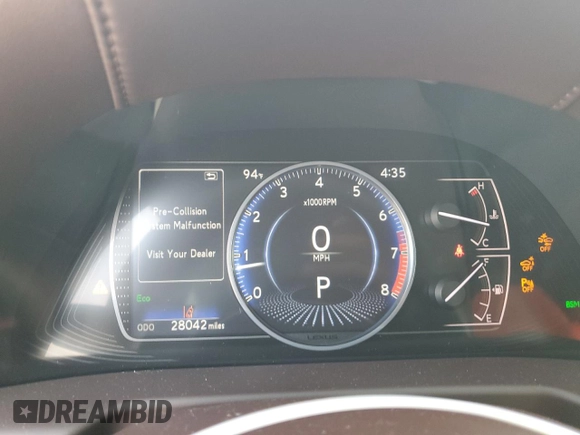 2021 Lexus ES 350 with VIN 58ADZ1B10MU089042, listed as a Copart auction lot 62071455 with 28,042 mi miles and Salvage title. Bid and sale history available at DreamBid. Image 9.