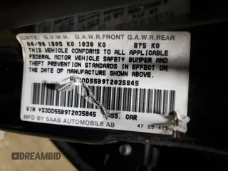 1996 Saab 900 z VIN YS3DD55B9T2035845, wystawiony jako Copart lot #82911604 z przebiegiem 110 077 mil mil oraz Szkoda całkowita • Salvage title. Historia ofert i sprzedaży dostępna na DreamBid. Obrazek 13.