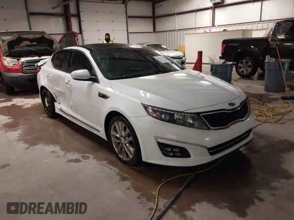 2015 Kia Optima SXL Turbo with VIN 5XXGR4A67FG395283, listed as a IAAI auction lot 41277314 with 171,473 mi miles and . Bid and sale history available at DreamBid. Image 1.