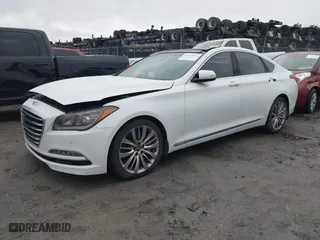 2015 Hyundai Genesis 5.0L with VIN KMHGN4JF0FU043700, listed as a IAAI auction lot 41527863 with 110,520 mi miles. Bid and sale history available at carsss.com. Image 2.