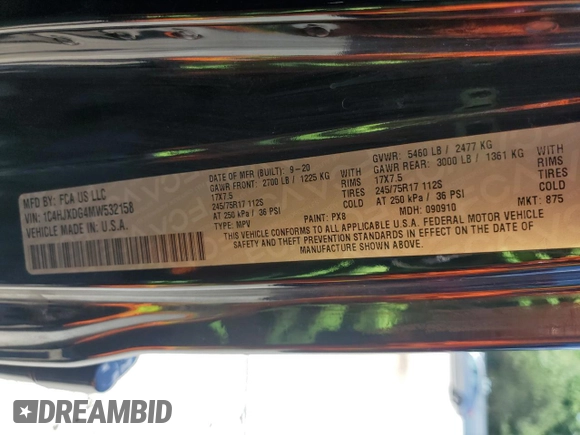 2021 Jeep Wrangler Unlimited Sport S с VIN 1C4HJXDG4MW532158, выставлен на аукционе Copart как лот 57533055 с пробегом 79 513 миль миль и Чистый • Clean title. История ставок и продаж доступна на DreamBid. Изображение 13.