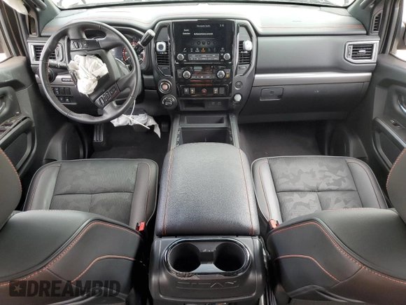 2021 Nissan Titan Pro-4X with VIN 1N6AA1ED8MN500058, listed as a Copart auction lot 55051245 with 41,337 mi miles and Salvage title. Bid and sale history available at DreamBid. Image 8.
