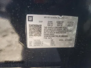 2020 GMC Yukon XL SLT with VIN 1GKS1GKC9LR186504, listed as a Copart auction lot 77565634 with 20,074 mi miles and Salvage Title. Bid and sale history available at carsss.com. Image 13.