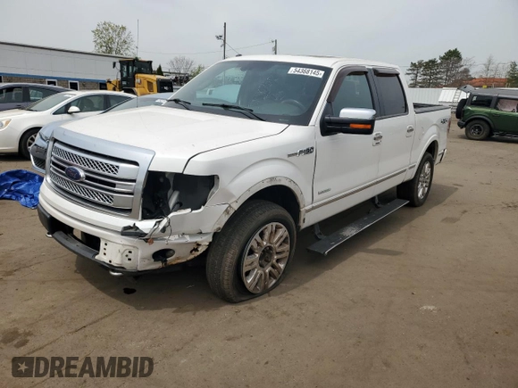 2013 Ford F-150 XL with VIN 1FTFW1ET8DFC52566, listed as a Copart auction lot 54368145 with 143,836 mi miles and Salvage Title. Bid and sale history available at carsss.com. Image 1.