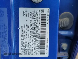 2023 Honda Civic Sport with VIN 2HGFE2F50PH541521, listed as a Copart auction lot 51367805 with 31,394 mi miles and Salvage title. Bid and sale history available at DreamBid. Image 12.