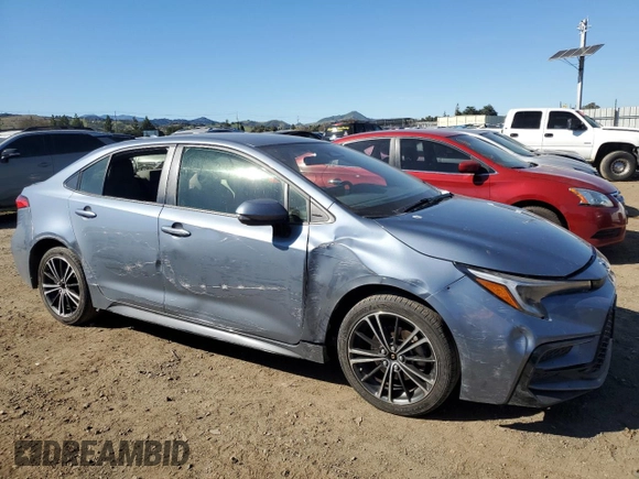 2023 Toyota Corolla Hybrid LE with VIN JTDBCMFE7P3013461, listed as a Copart auction lot 46107765 with 90,344 mi miles and Salvage Title. Bid and sale history available at carsss.com. Image 4.